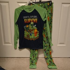 Kids Minecraft Pajama Set Size L